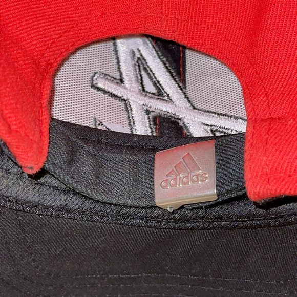 Atlanta Braves Adidas MLB Climalite Adjustable Strap Hat Cap Red Embroidered - Picture 8 of 11